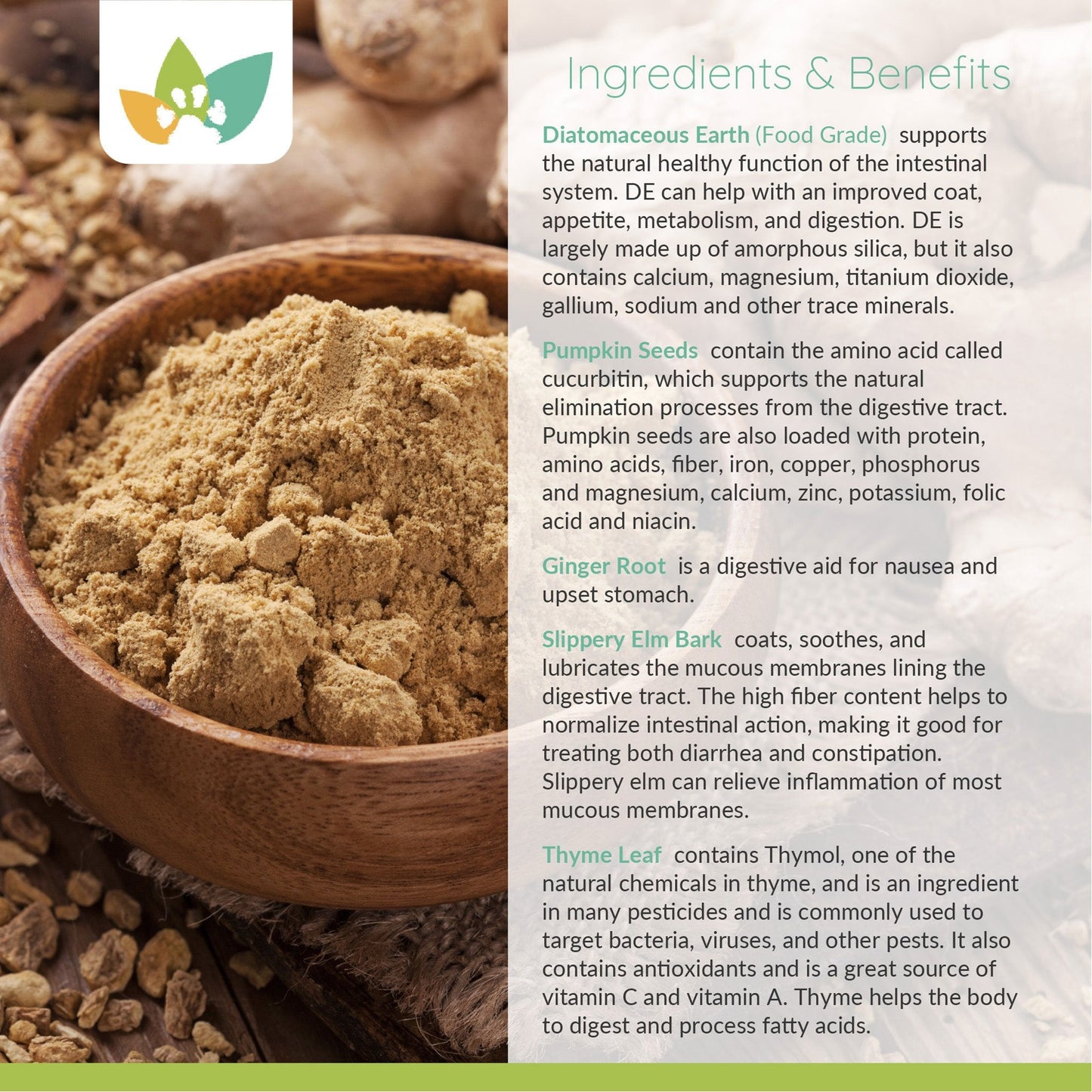 Arrowleaf Pet Intesti Care Ingredients