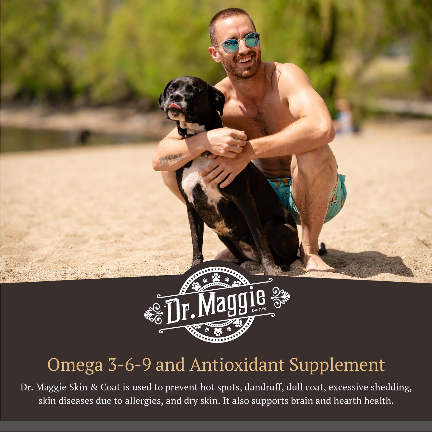 Dr. Maggie Skin & Coat | Omega 3 Supplement for Cats and Dogs |  Fish Oil, Flax Oil, Olive Oil and Vitamin Blend