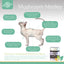 Dr. Maggie Mushroom Medley graphic with a cat illustration and arrows pointing to benefits like cognitive function, immune balance, skin support, lung function, stamina, liver detox, and cellular health.
