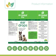 Arrowleaf Pet Ear Drops Label