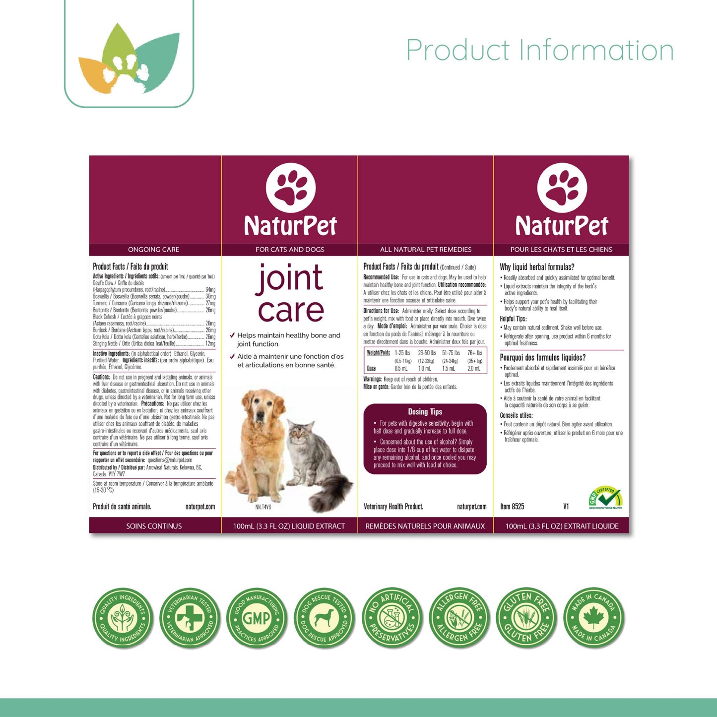 Arrowleaf Pet Joint Care Label