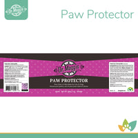 Dr. Maggie Paw Protector product label for cats and dogs, showing ingredient list, dosage chart, and branding in pink and black.